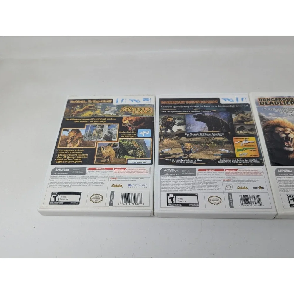 Nintendo Wii Cabela's Dangerous Hunts 2013 2011 2009 Game Lot‎ Hunting VTG